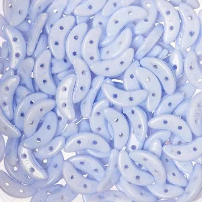 10mm Opaque Serenity 2-Hole Crescent CzechMates Czech Glass Beads