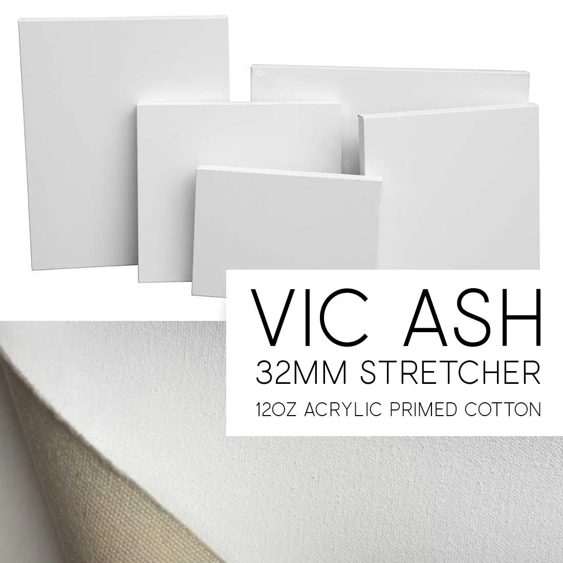 12oz Acrylic Primed Stretched Cotton 12 inch Version