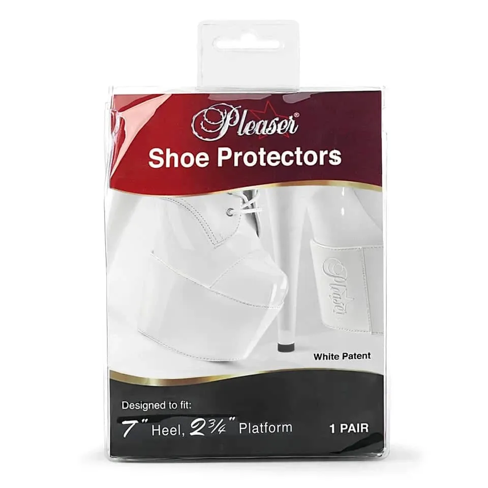 7inch Pleaser White Shoe Platform Protectors with Hook & Loop Fastner (1 pair)