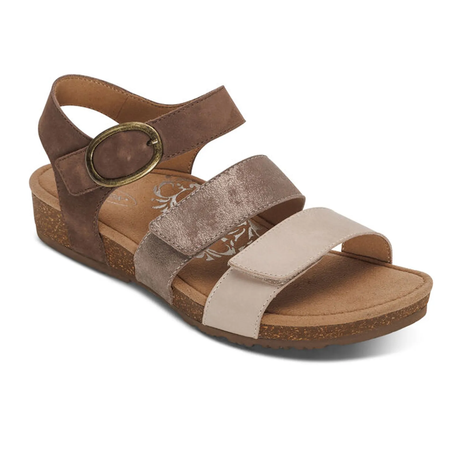 Aetrex Lilly Backstrap Sandal (Women) - Taupe