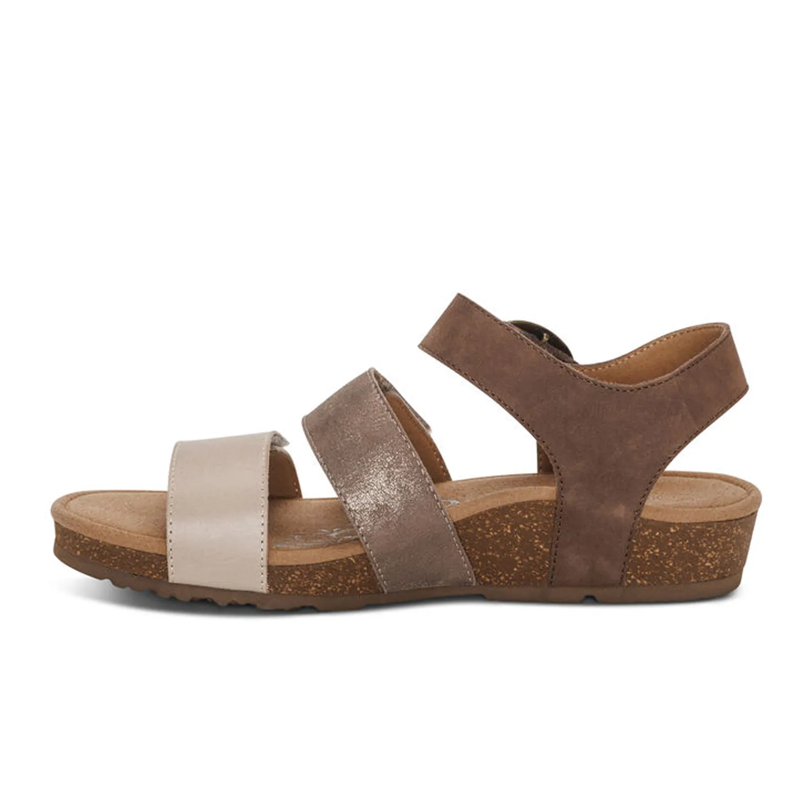 Aetrex Lilly Backstrap Sandal (Women) - Taupe