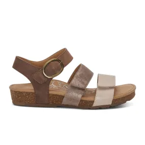 Aetrex Lilly Backstrap Sandal (Women) - Taupe