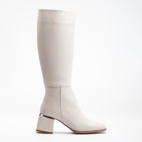 Anelise - Beige Knee High Boots