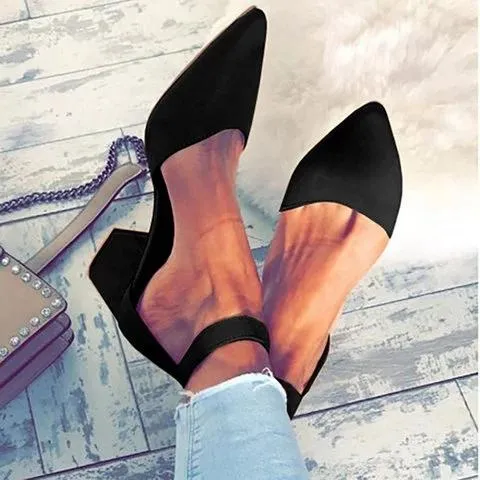 Ankle strap buckle pumps short block heels