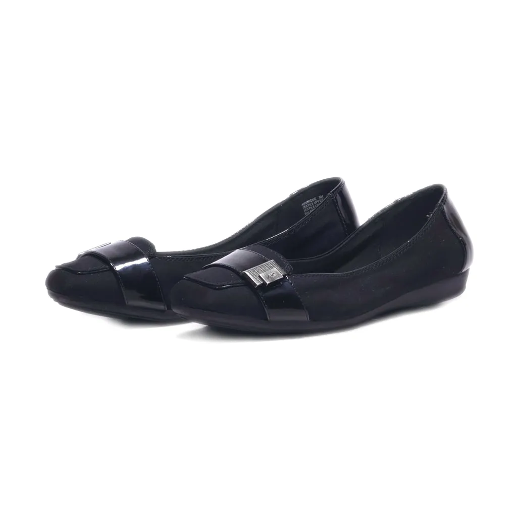 Anne Klein Character Ballerinas Fabric Black Colour For Women