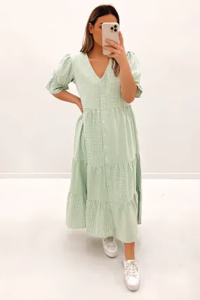 Asha Maxi Dress Sage Check