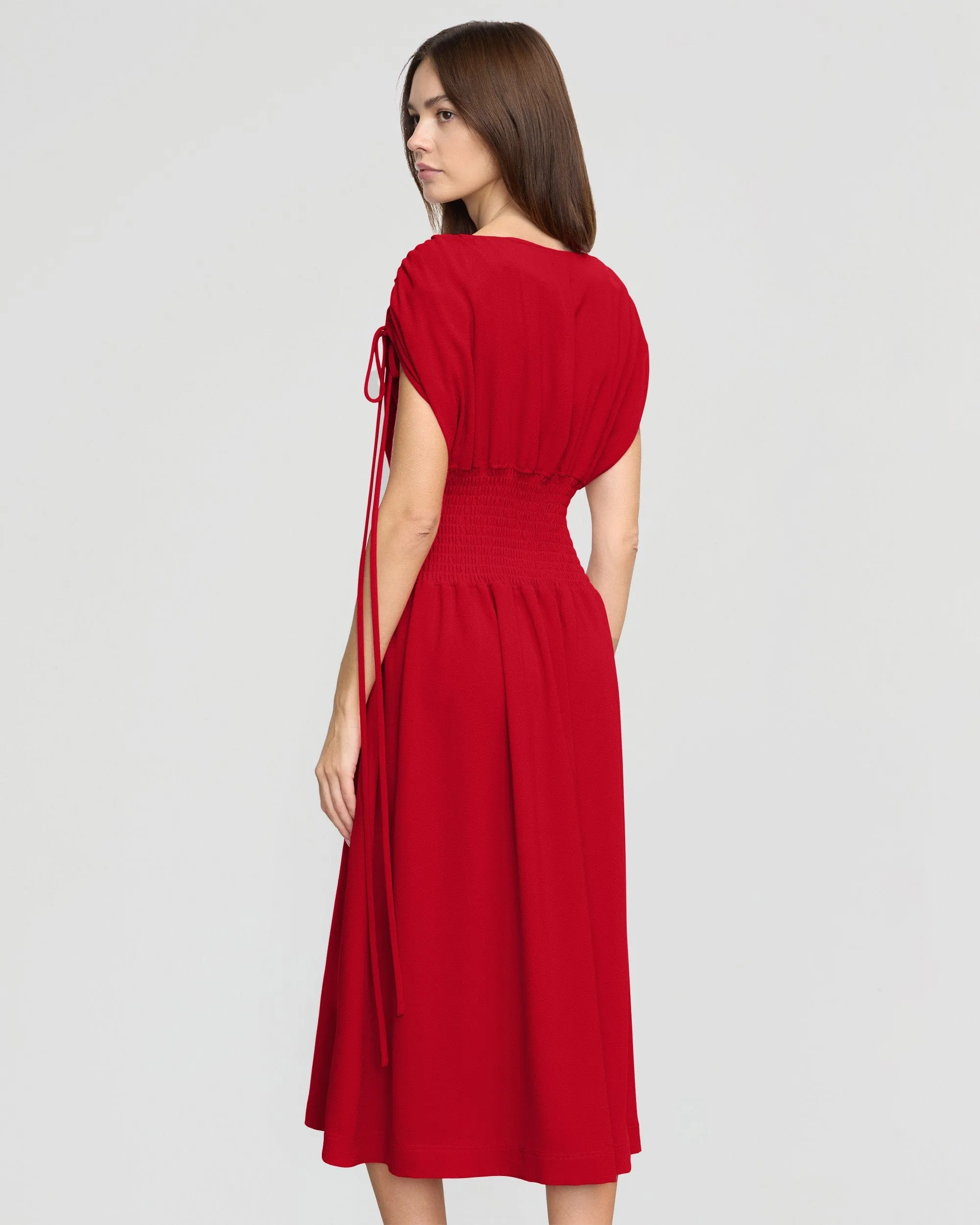 Ayumi Gathered-Shoulder Dress