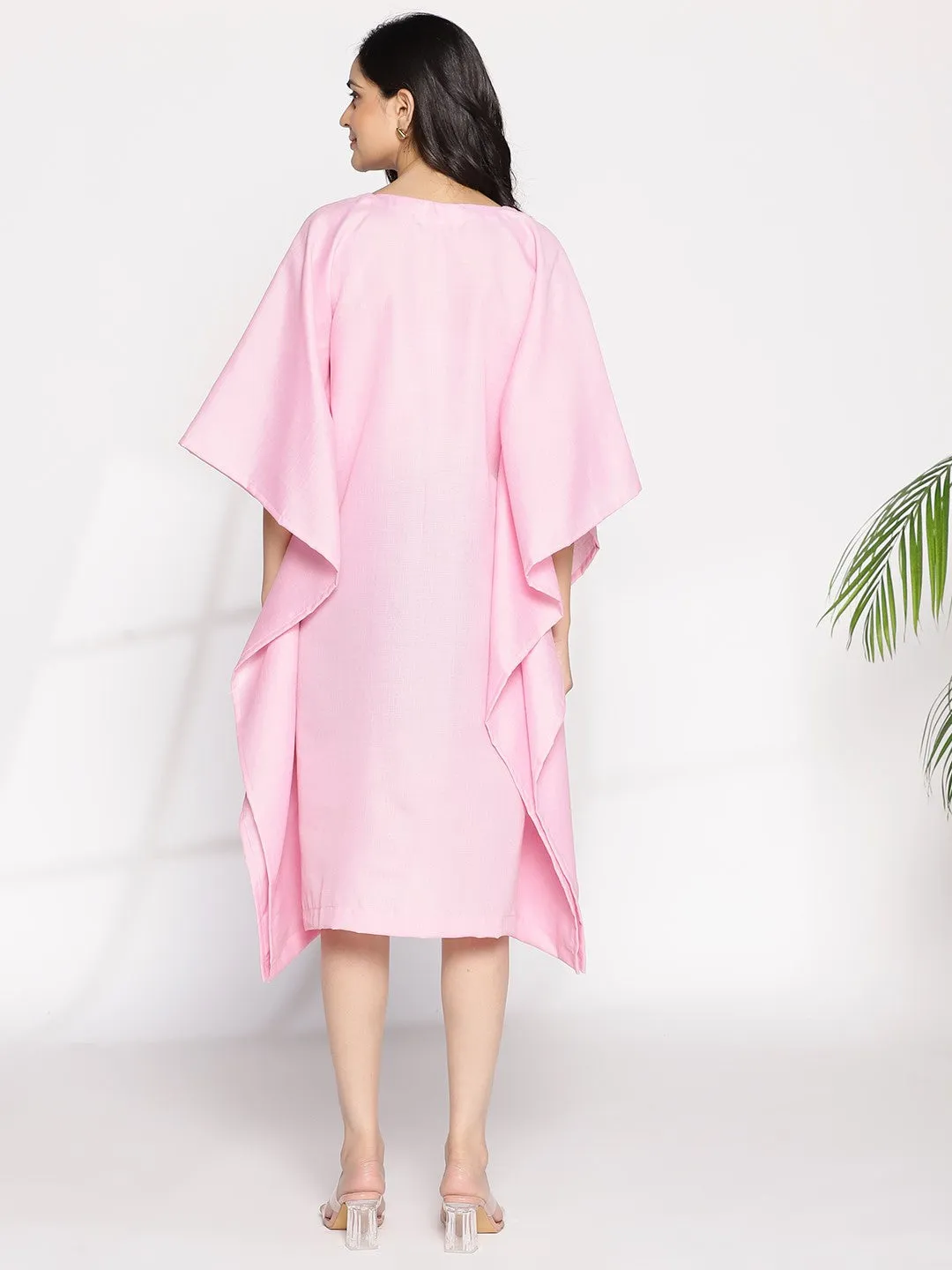 BabyPink CottonSlub LongKaftan