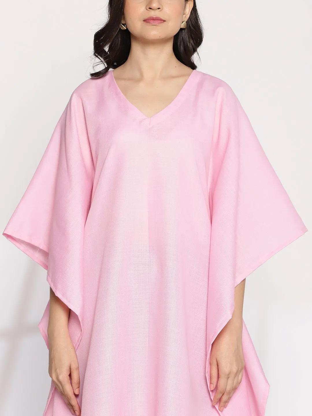 BabyPink CottonSlub LongKaftan