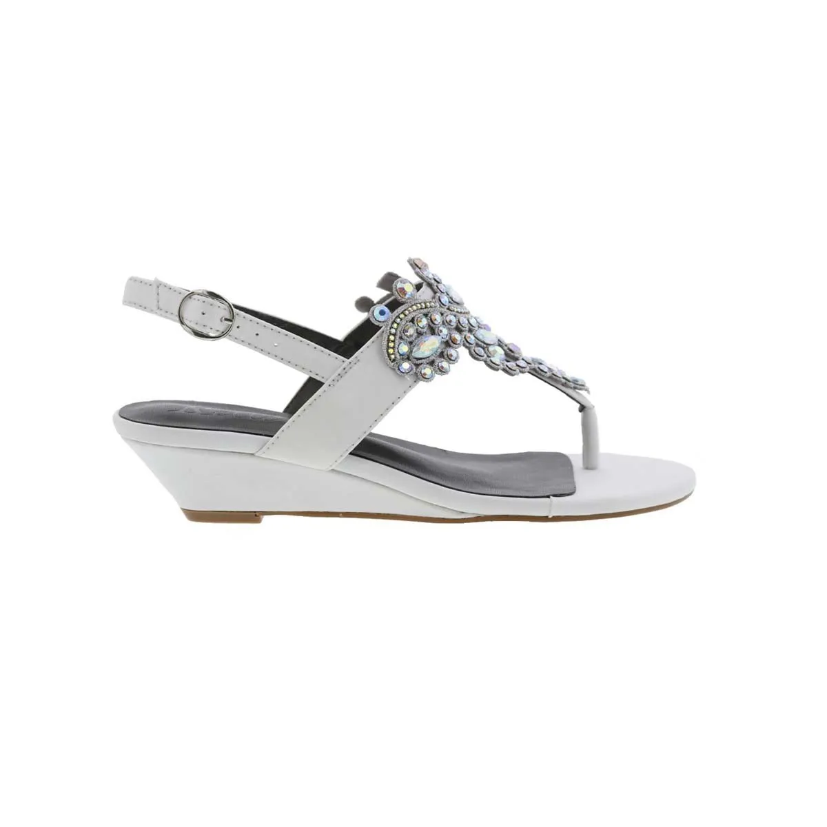 Bellini Loni Women Wedge Sandal In White Textile