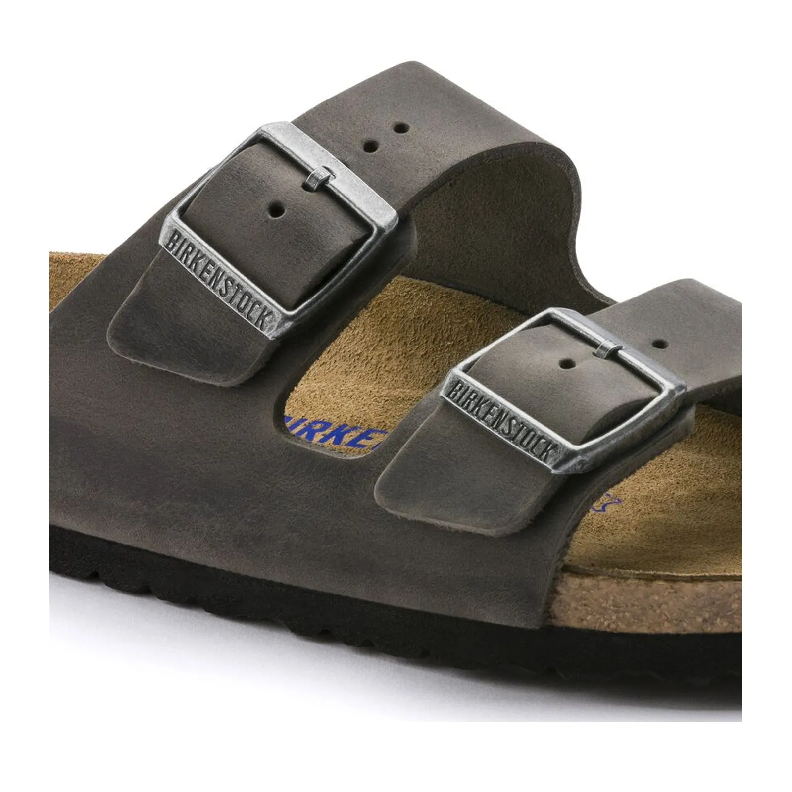 Birkenstock Arizona Soft Footbed Narrow Slide Sandal (Unisex) - Iron Oiled Leather