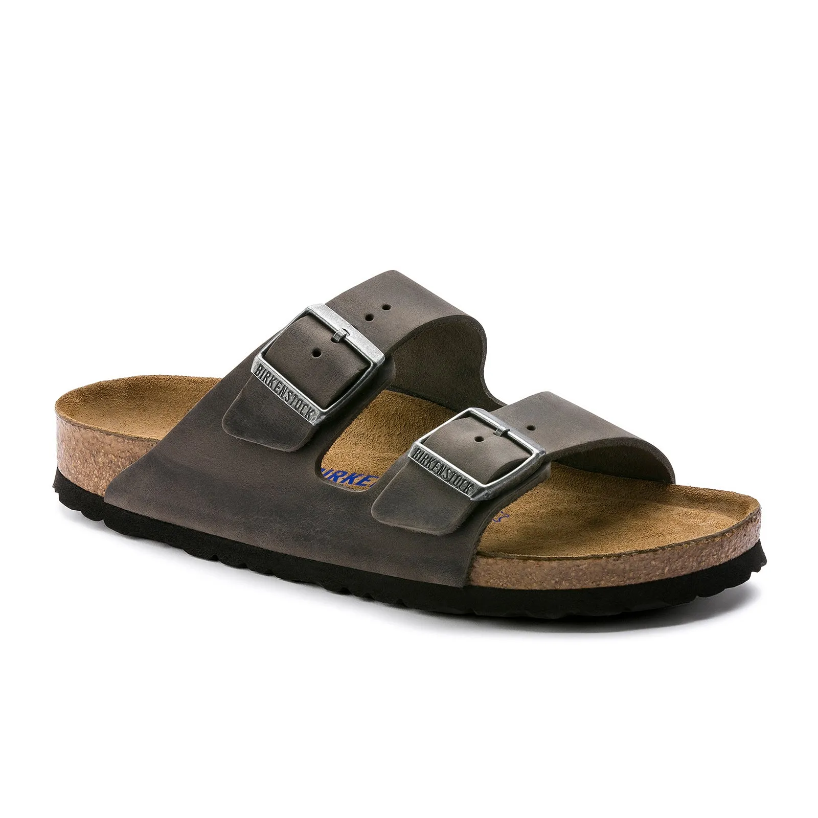 Birkenstock Arizona Soft Footbed Narrow Slide Sandal (Unisex) - Iron Oiled Leather