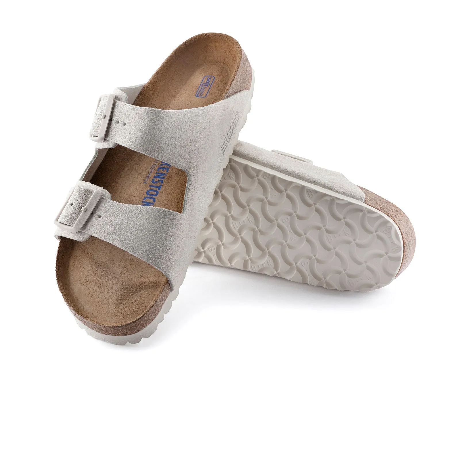 Birkenstock Arizona Soft Footbed Narrow Slide Sandal (Women) - Antique White Suede