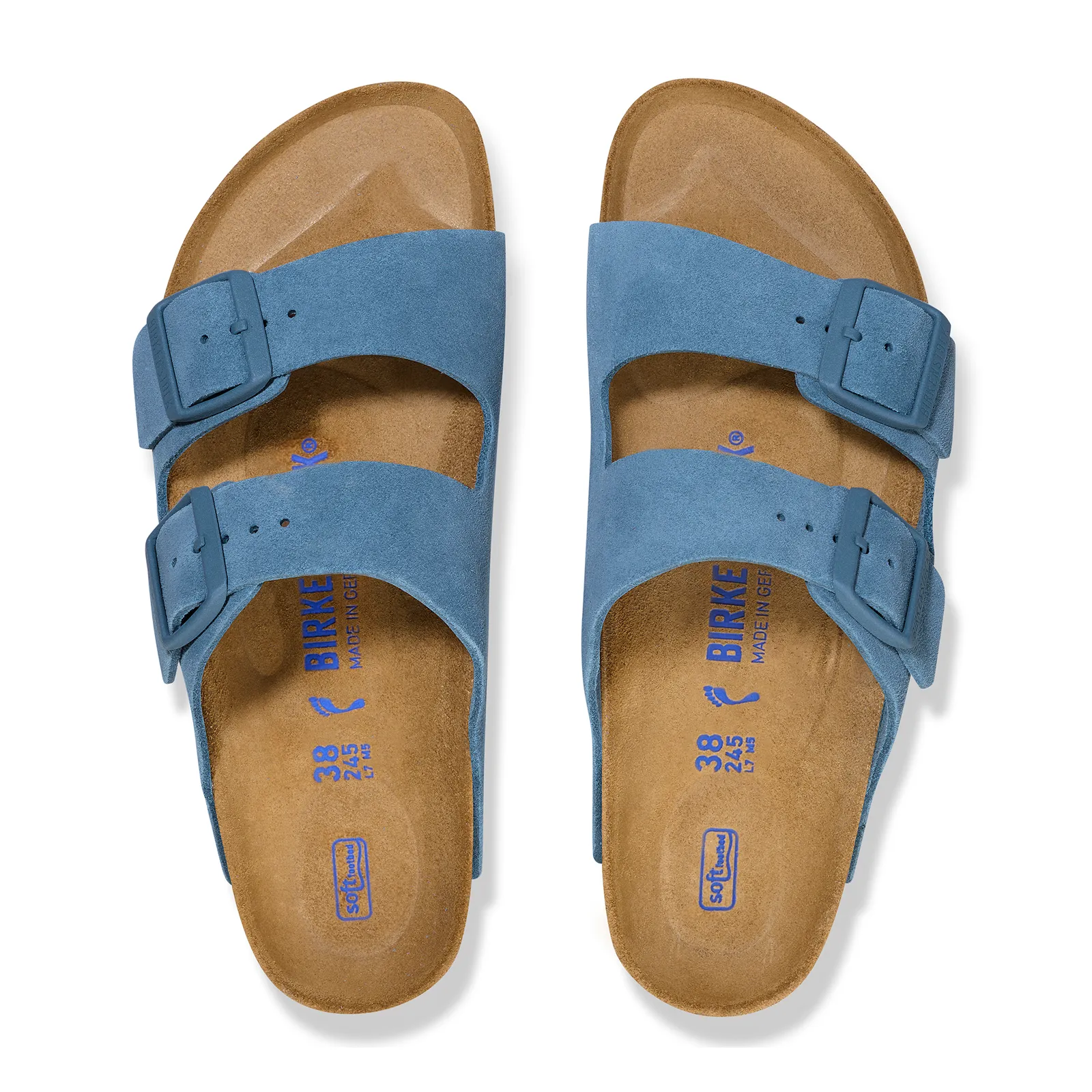 Birkenstock Arizona Soft Footbed Slide Sandal (Women) - Elemental Blue Suede