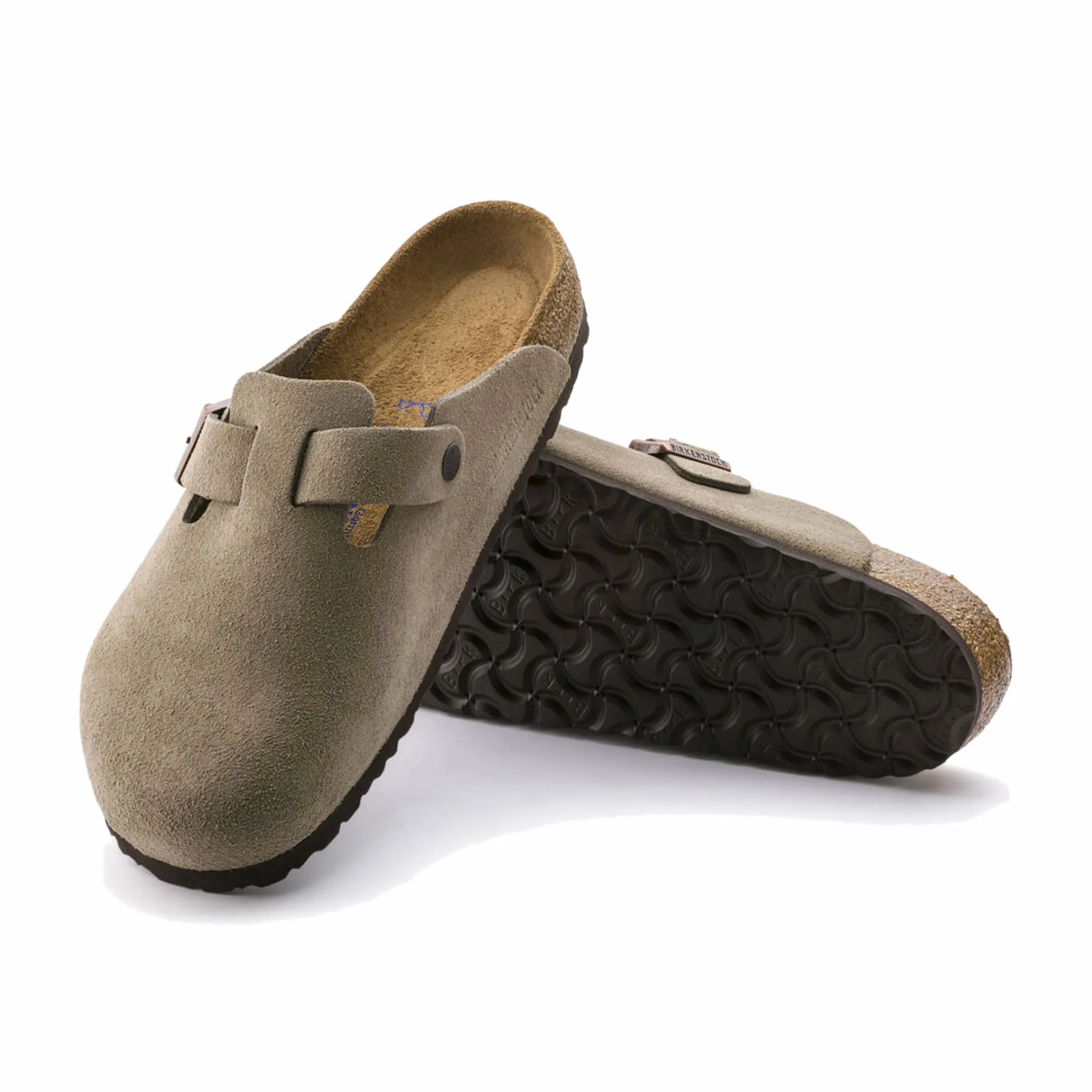 Birkenstock Unisex Boston Soft Footbed Suede Leather - Regular (Taupe)