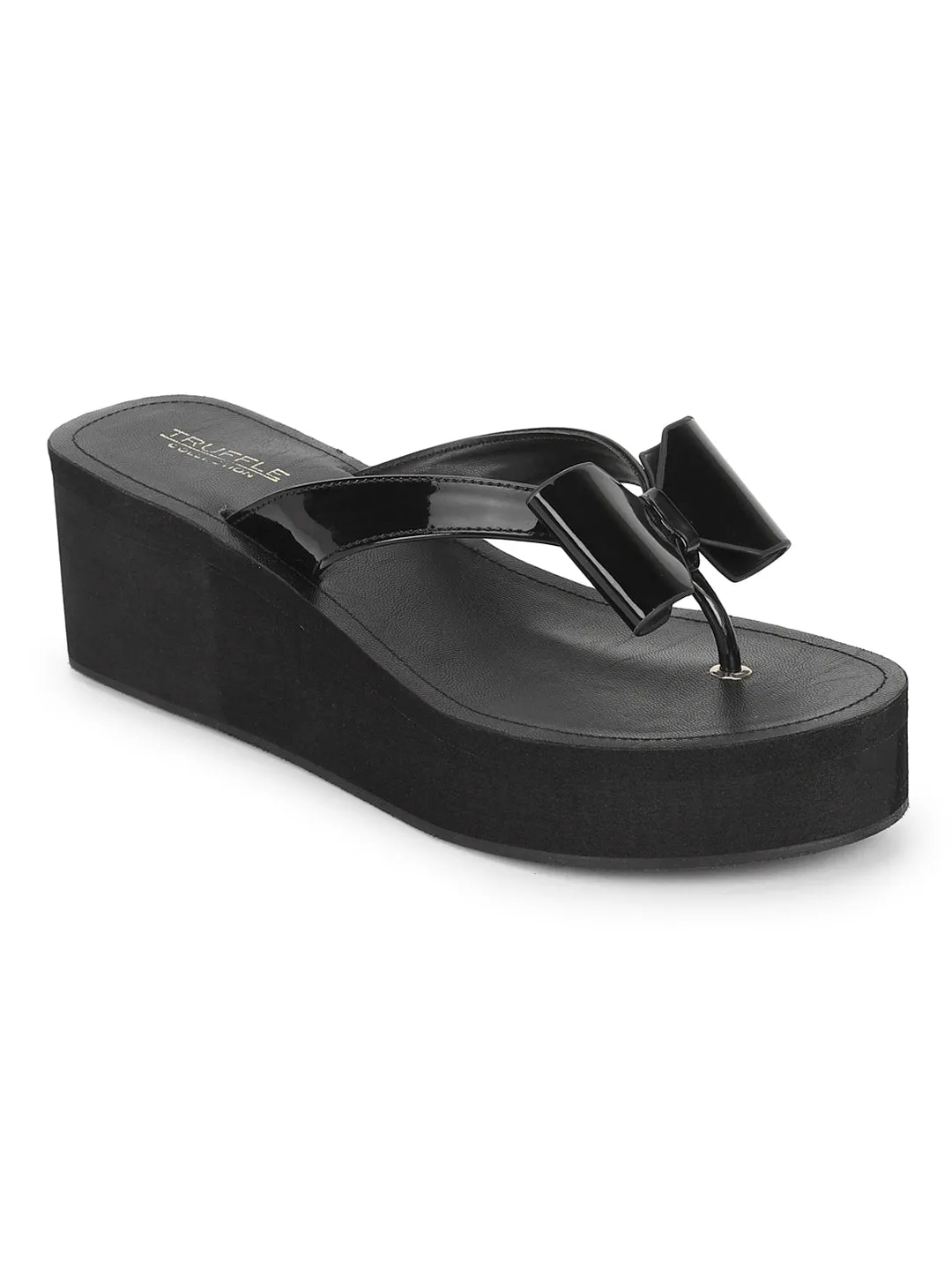 Black Patent Slip-On Wedges (TC-MSI-477-BLK)