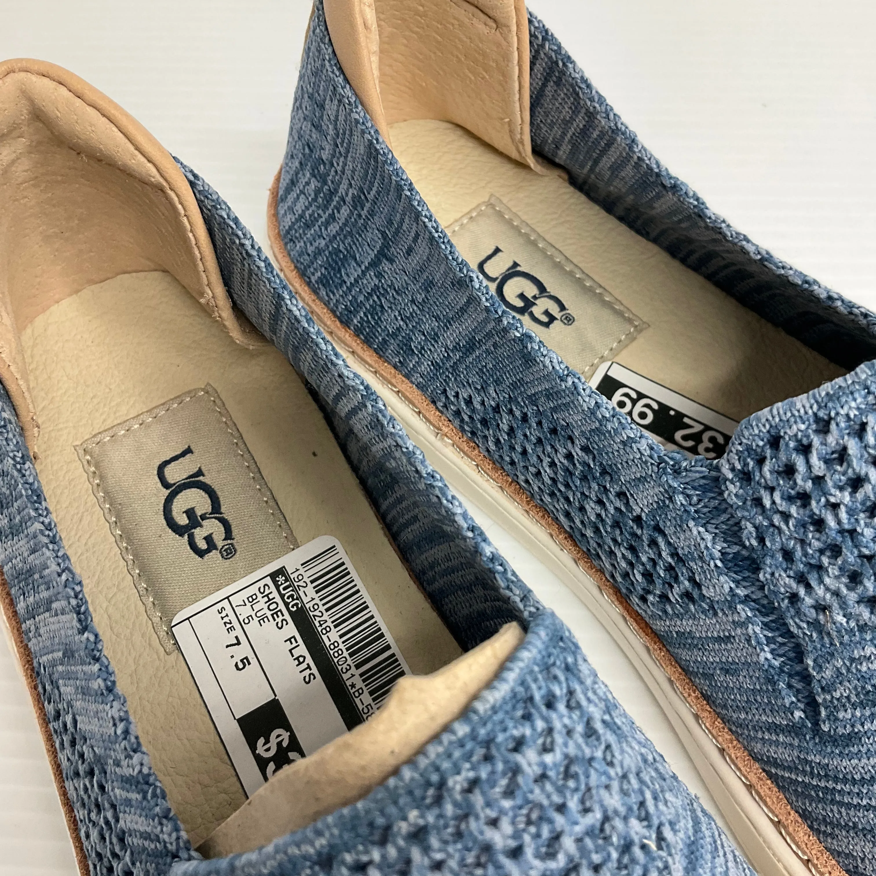 Blue Shoes Flats Ugg, Size 7.5