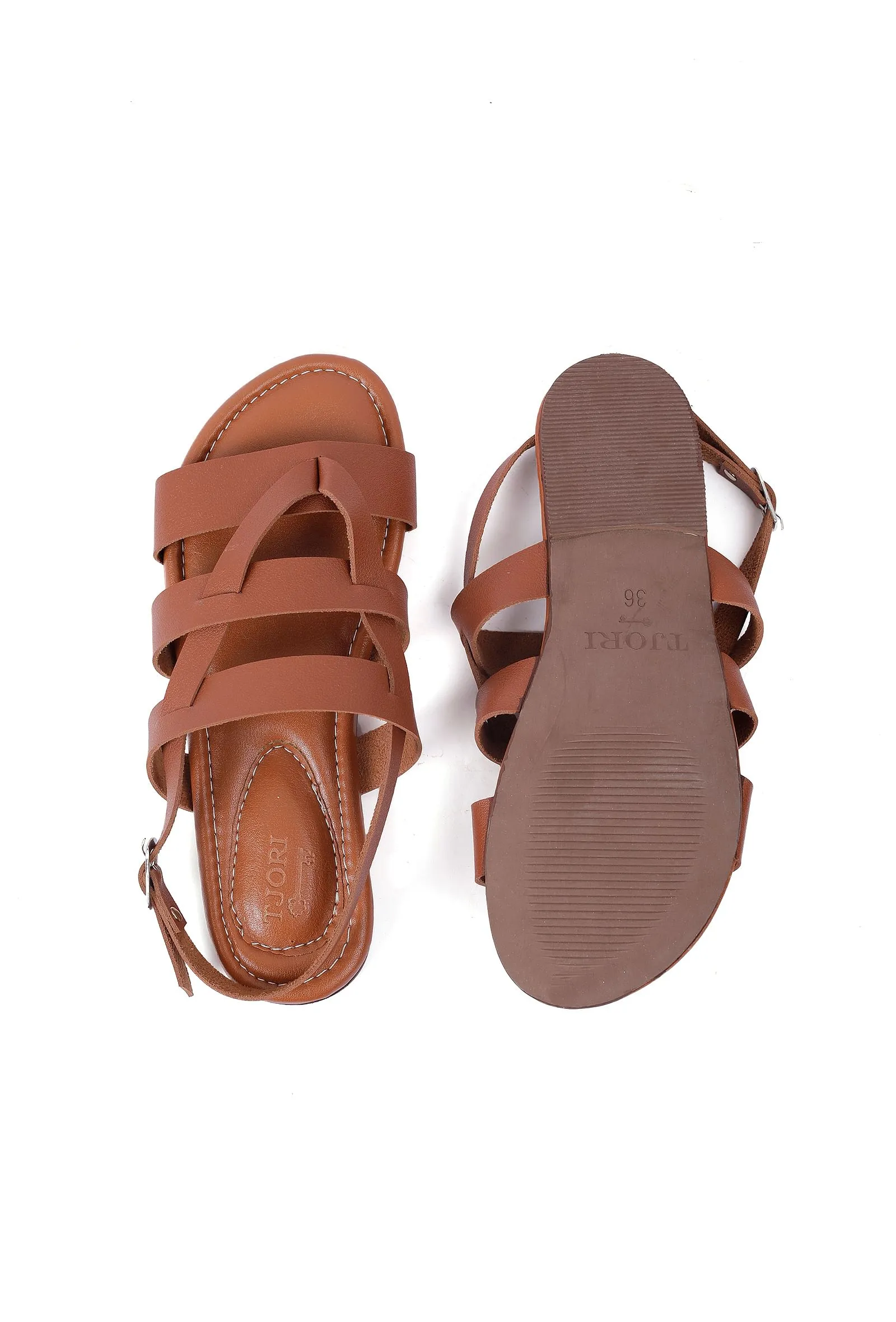 Brunette Brown Criss Cross Flats