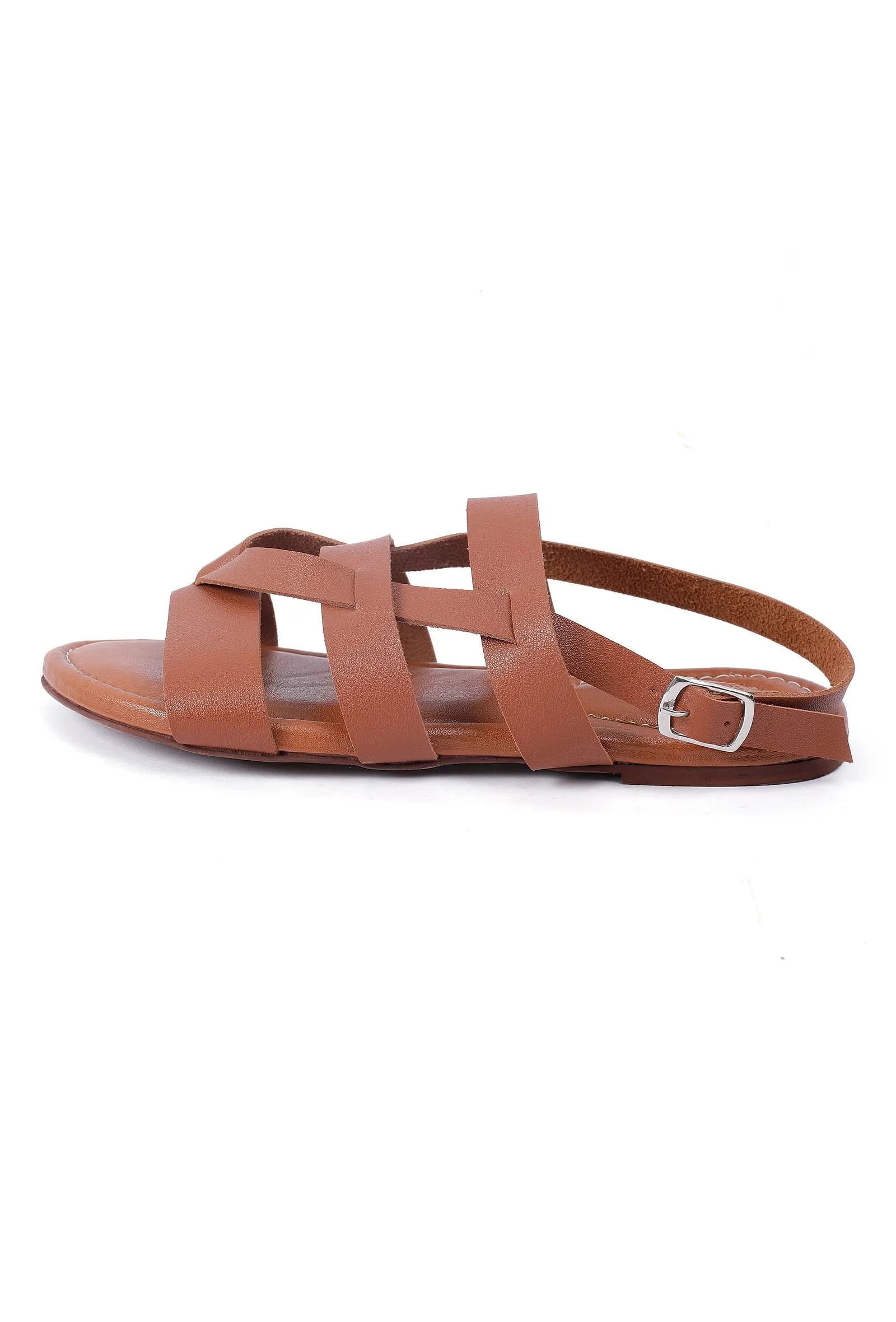 Brunette Brown Criss Cross Flats