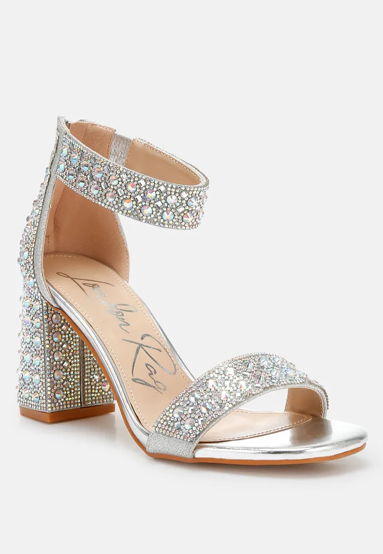 Cady Rhinestones And Sequins Block Sandals