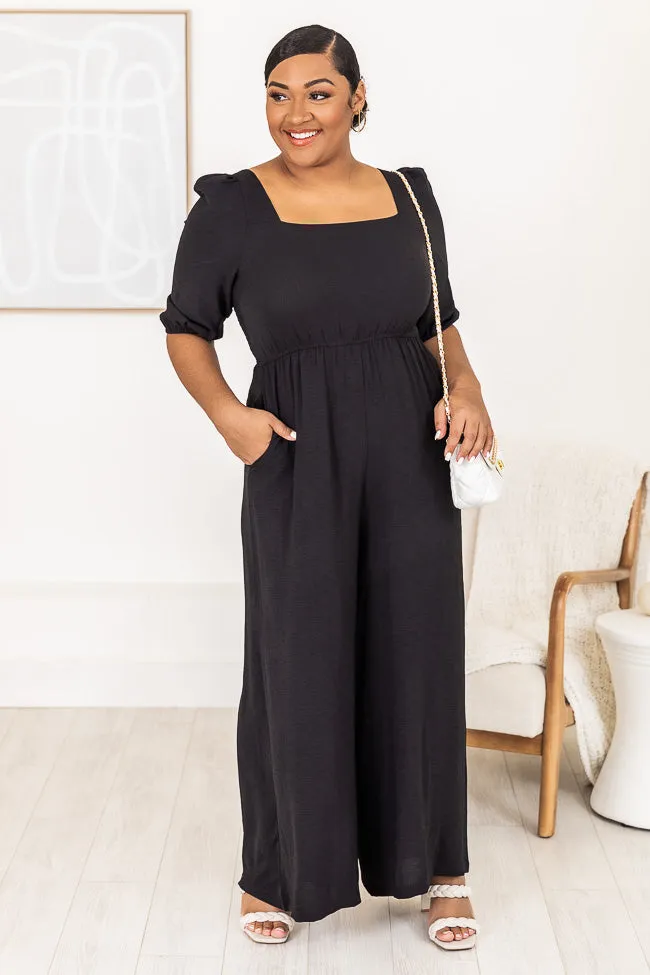 Can't Stop Now Black Square Neck Jumpsuit FINAL SALE