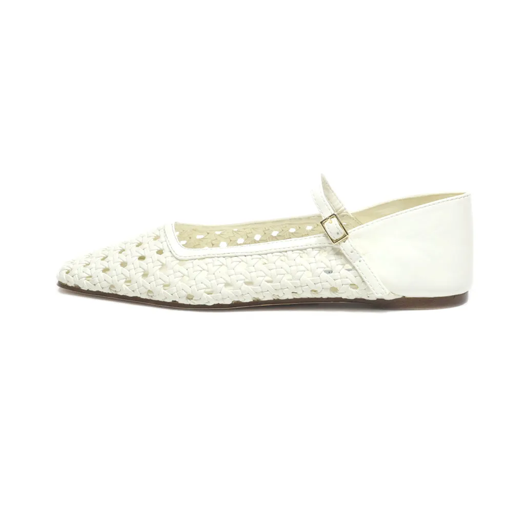 Charles & Keith Ballerinas Leather White Colour For Women