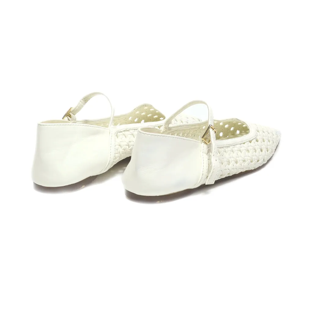 Charles & Keith Ballerinas Leather White Colour For Women