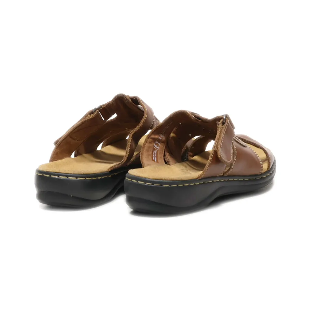 Clarks Platform Sandals Leather Brown Colour For Women