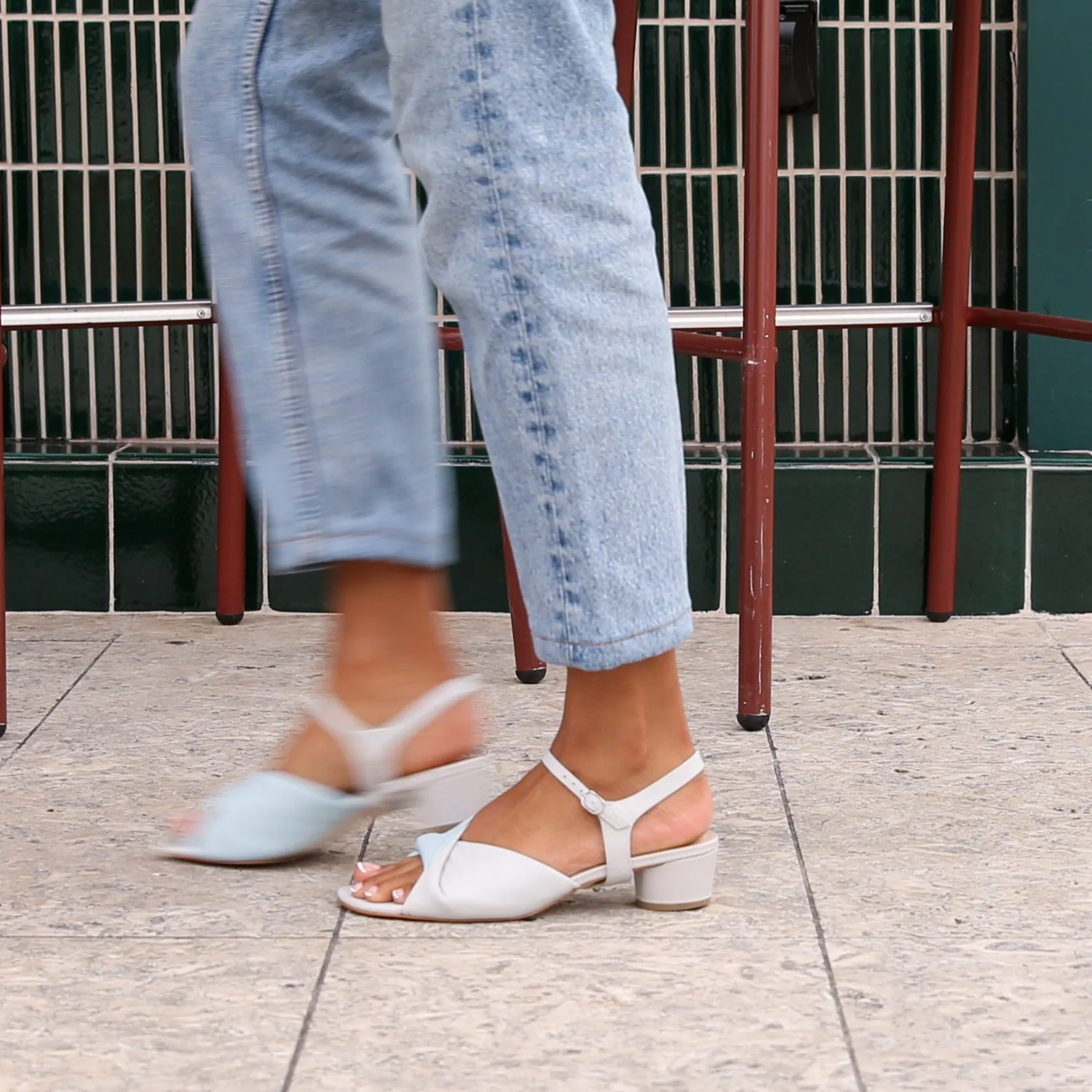 Cloud Grey Lo Twist Sandal   Jackie Strap