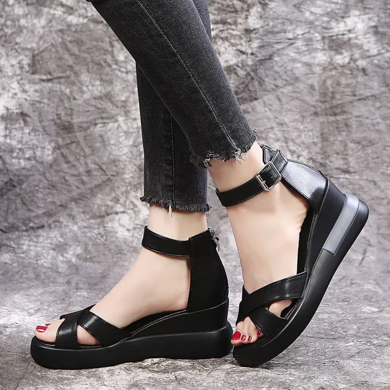 Criss-Cross Strap Wedge