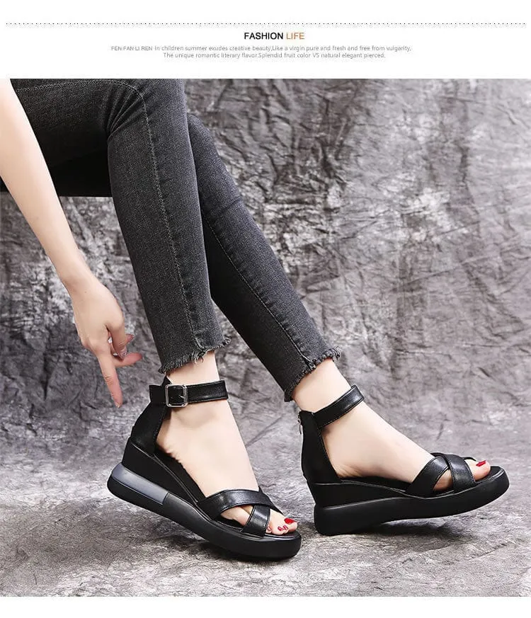 Criss-Cross Strap Wedge