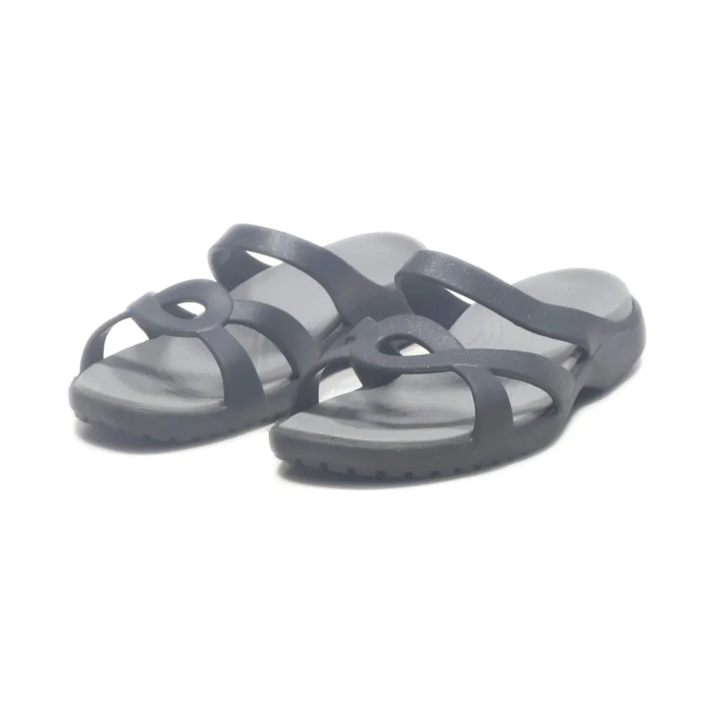 Crocs Brooklyn Flat Sandals Rubber Black Colour For Women