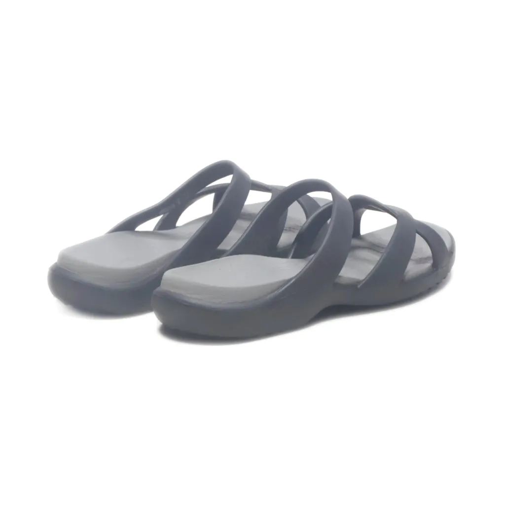 Crocs Brooklyn Flat Sandals Rubber Black Colour For Women