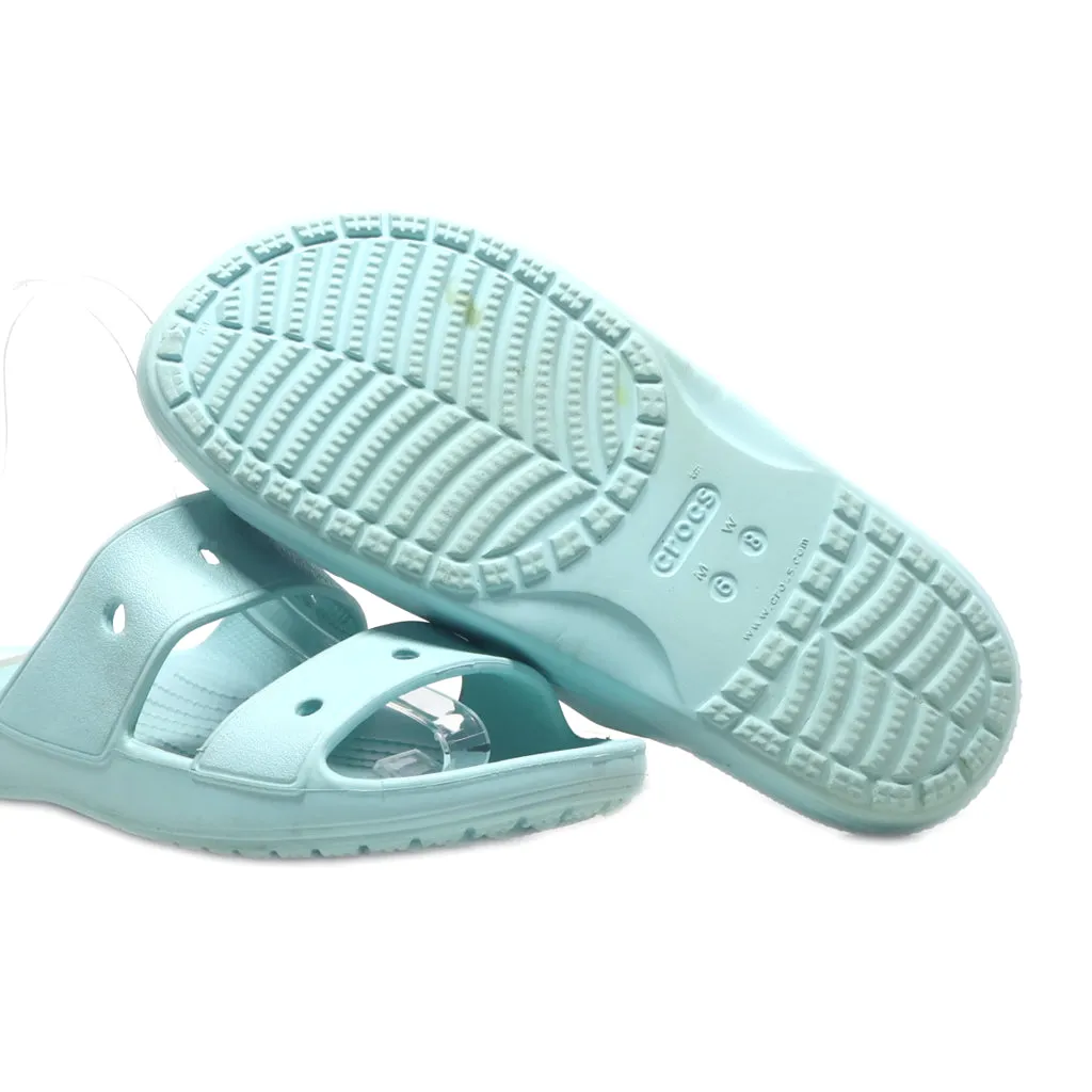 Crocs Classic Flat Sandals Rubber Blue Colour For Women