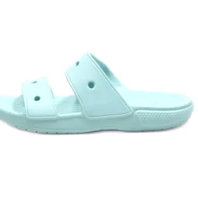 Crocs Classic Flat Sandals Rubber Blue Colour For Women