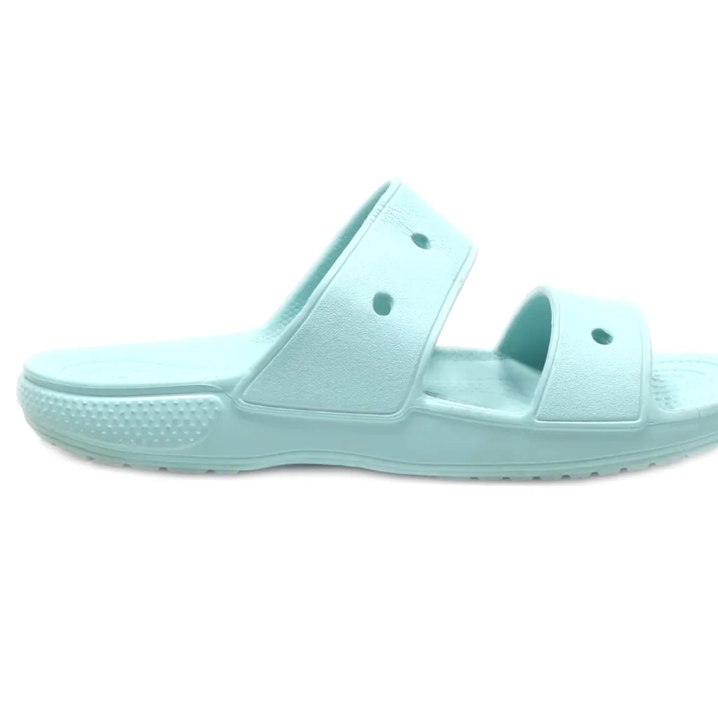 Crocs Classic Flat Sandals Rubber Blue Colour For Women