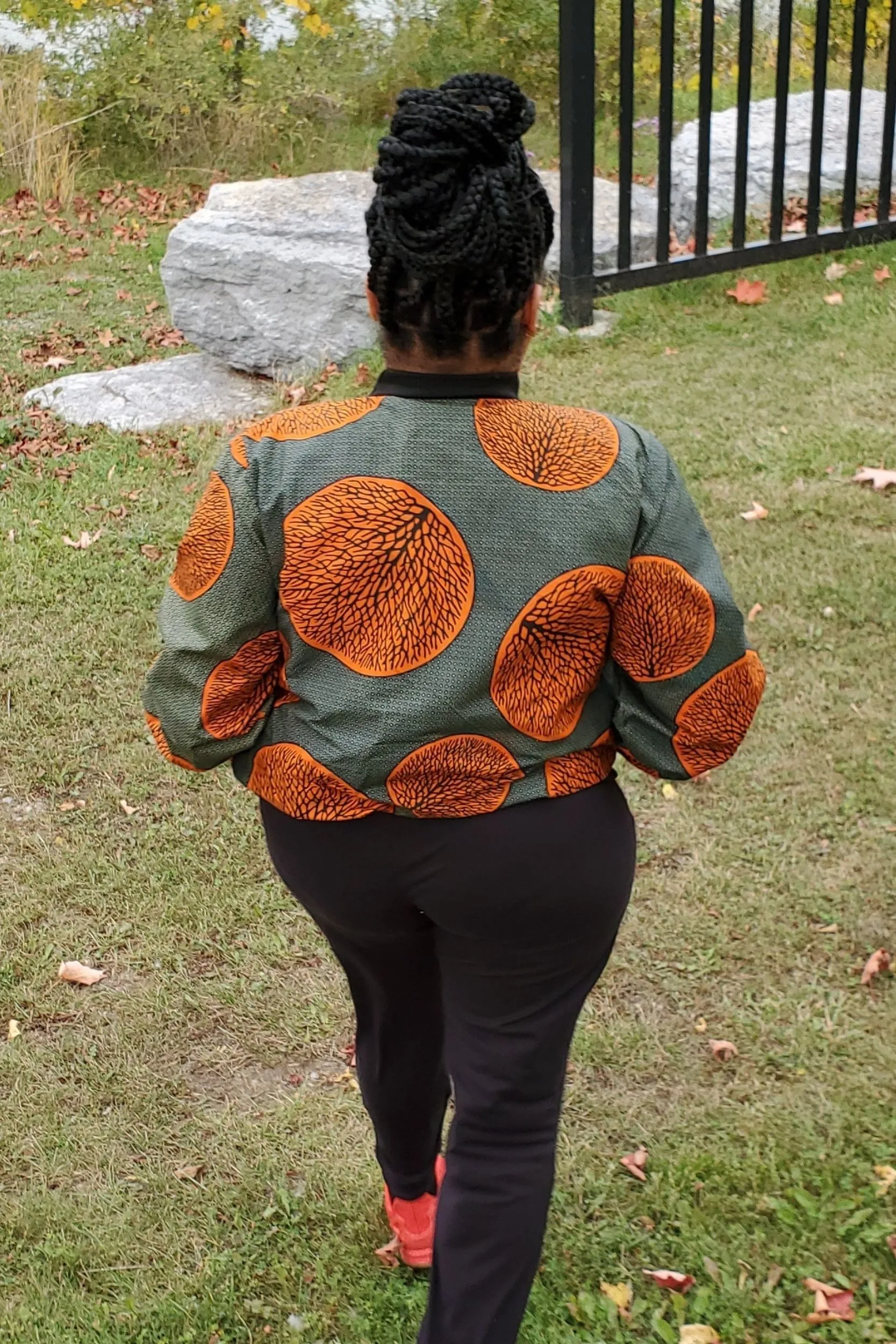 DENU-JIMBEY African Print Reversible Women's Bomber Jacket