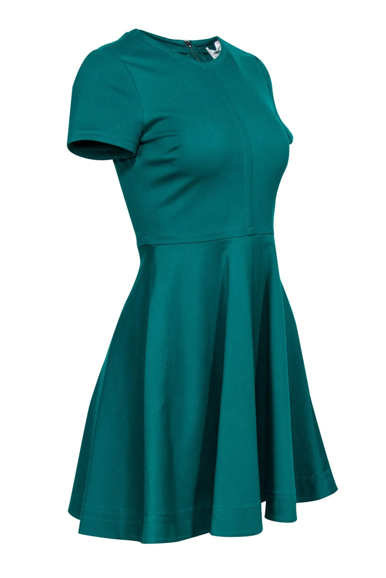 Diane von Furstenberg - Green Short Sleeve Fit & Flare Dress Sz 2