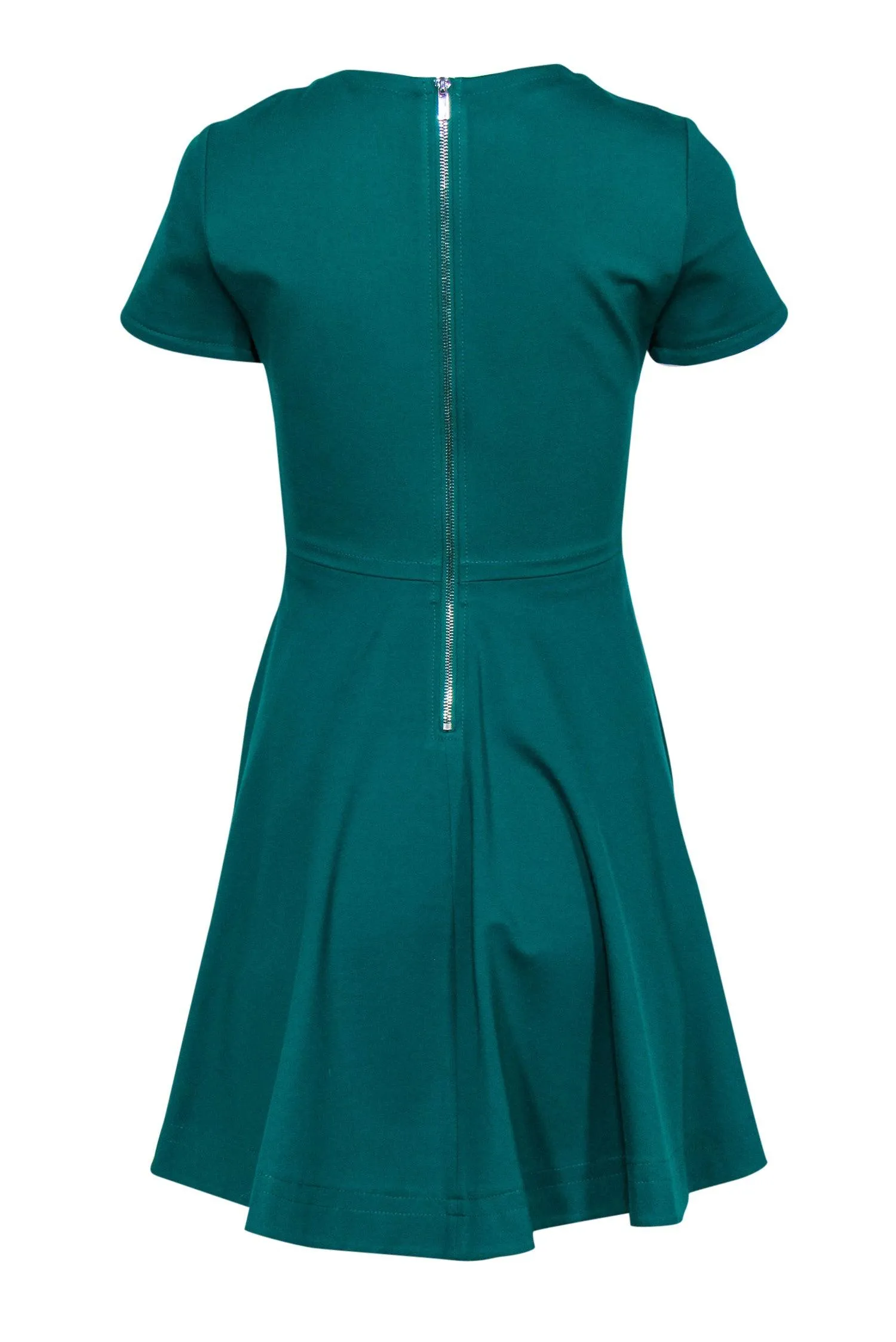 Diane von Furstenberg - Green Short Sleeve Fit & Flare Dress Sz 2