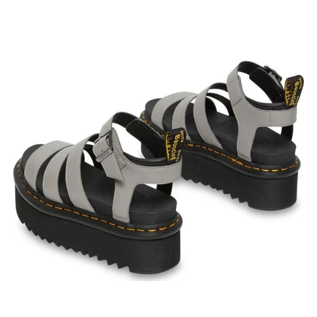 Dr Martens Blaire 3 Strap Quad Sandal Zinc Grey Pisa