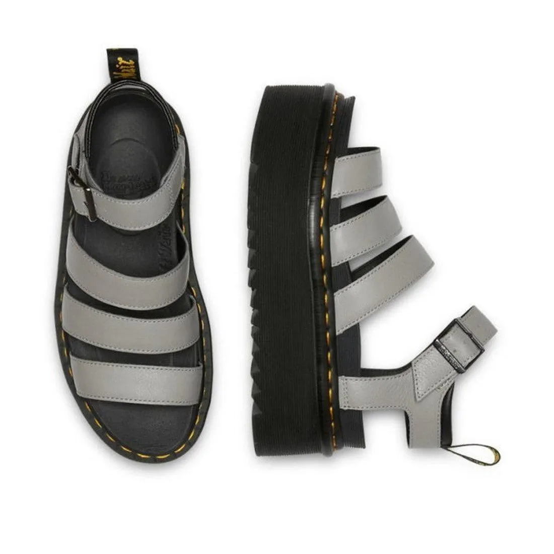 Dr Martens Blaire 3 Strap Quad Sandal Zinc Grey Pisa