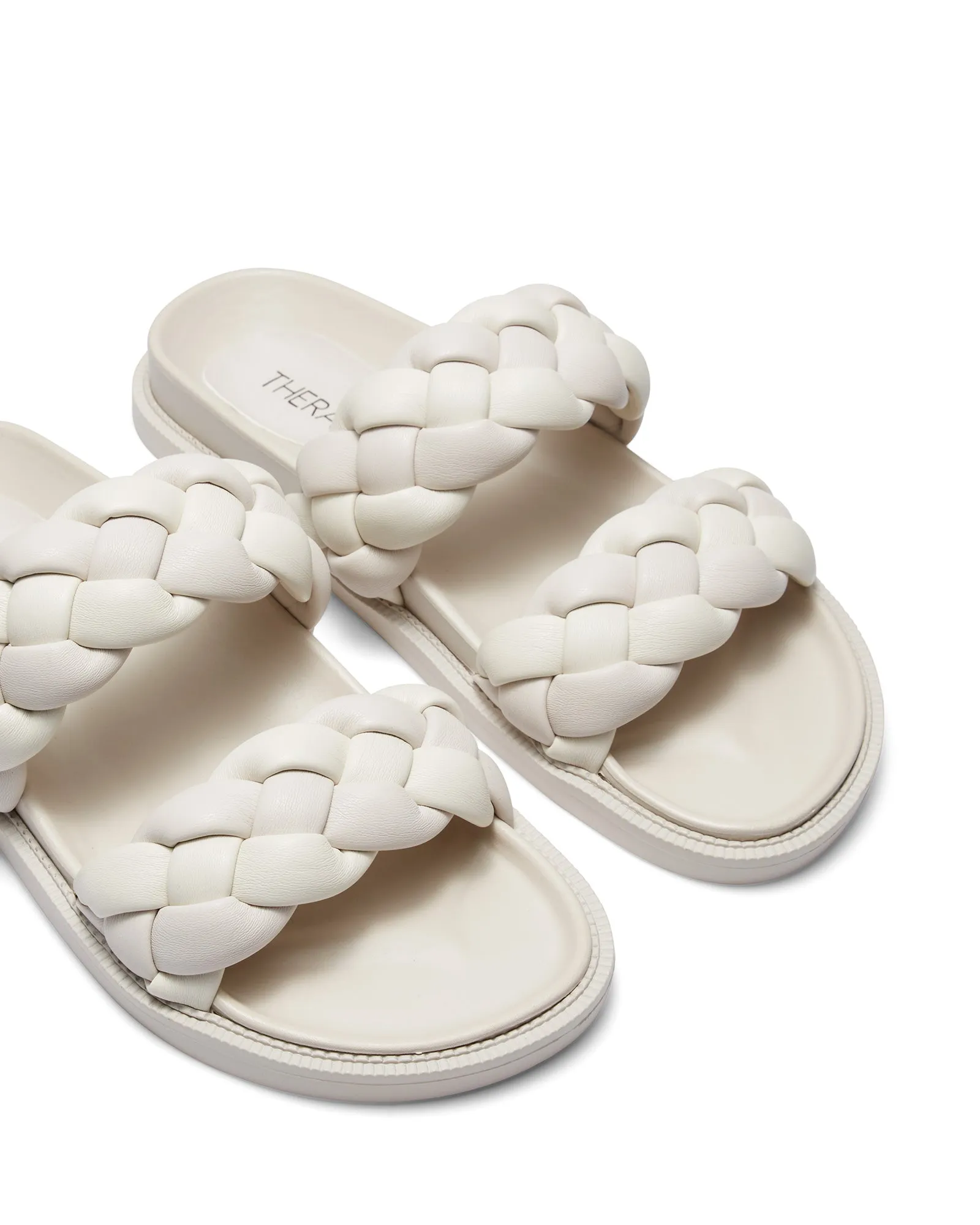 Elle Flat Sandal Bone Tonal