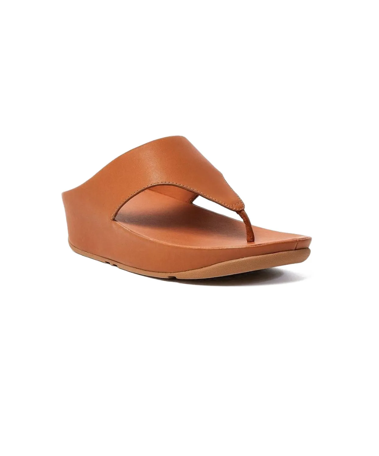 FitFlop Shuv Leather Toe Post Sandals Brown