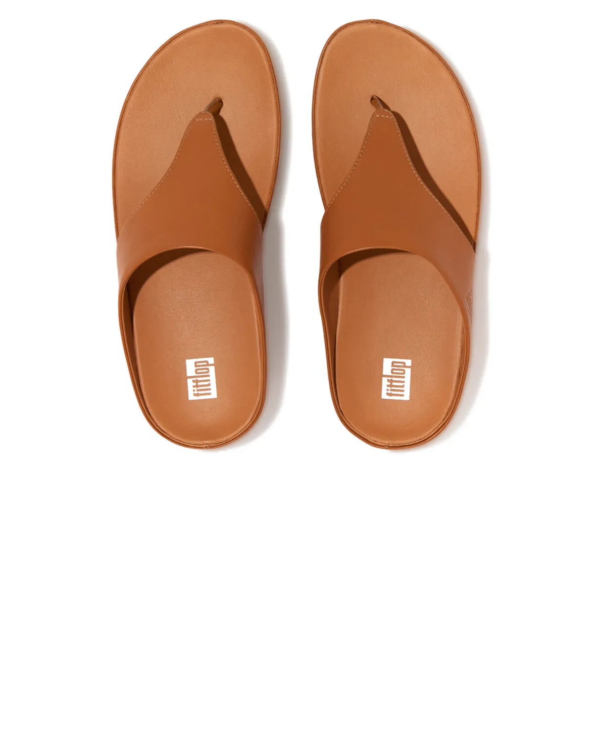 FitFlop Shuv Leather Toe Post Sandals Brown