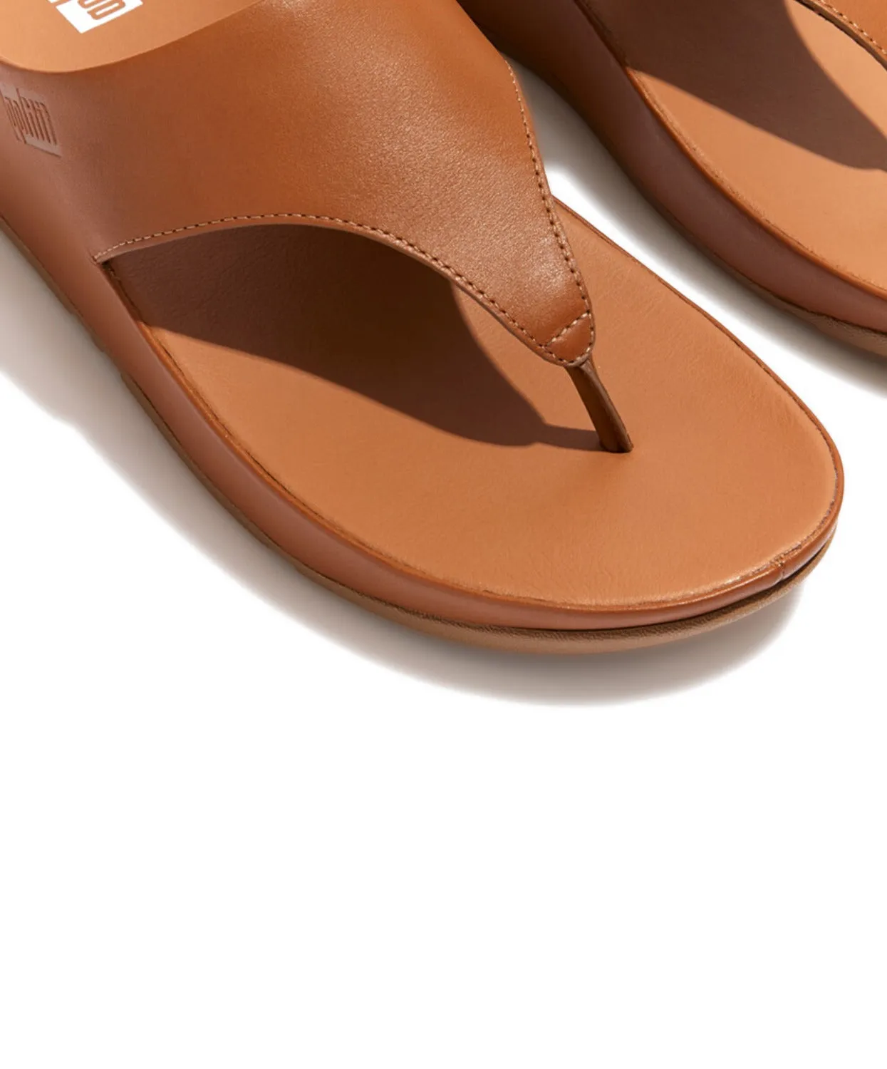 FitFlop Shuv Leather Toe Post Sandals Brown