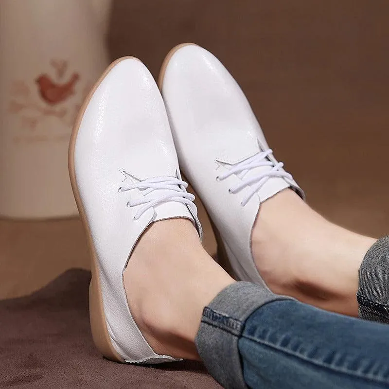 Flat Bottom Leather Loafer Sneakers