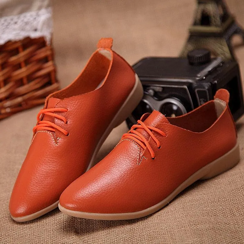 Flat Bottom Leather Loafer Sneakers