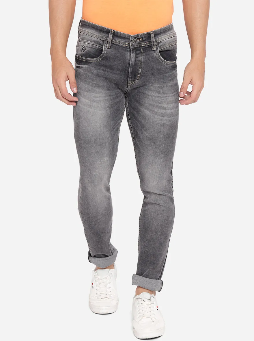 Forest Grey Solid Narrow Fit Jeans | Greenfibre