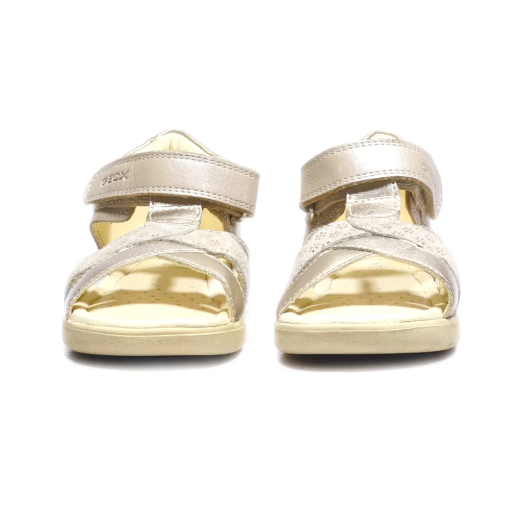 Geox Flat Sandals Leather Gold Colour For Kids