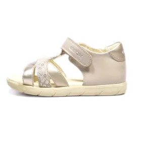 Geox Flat Sandals Leather Gold Colour For Kids